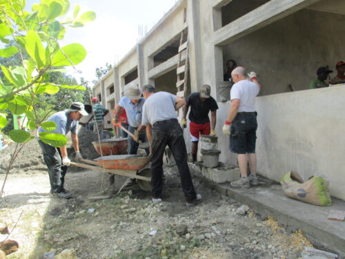 Work teams helped build the El Toro school.