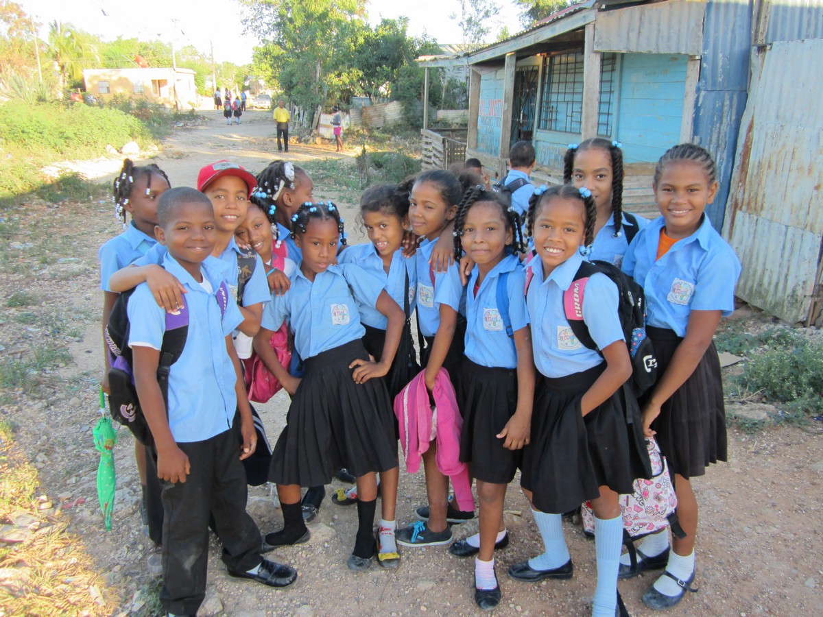 School children supported by a Christian missions nonprofit in their community.